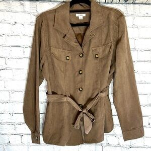 ⭐️ Cato soft brown jacket with tie belt & pockets women XL